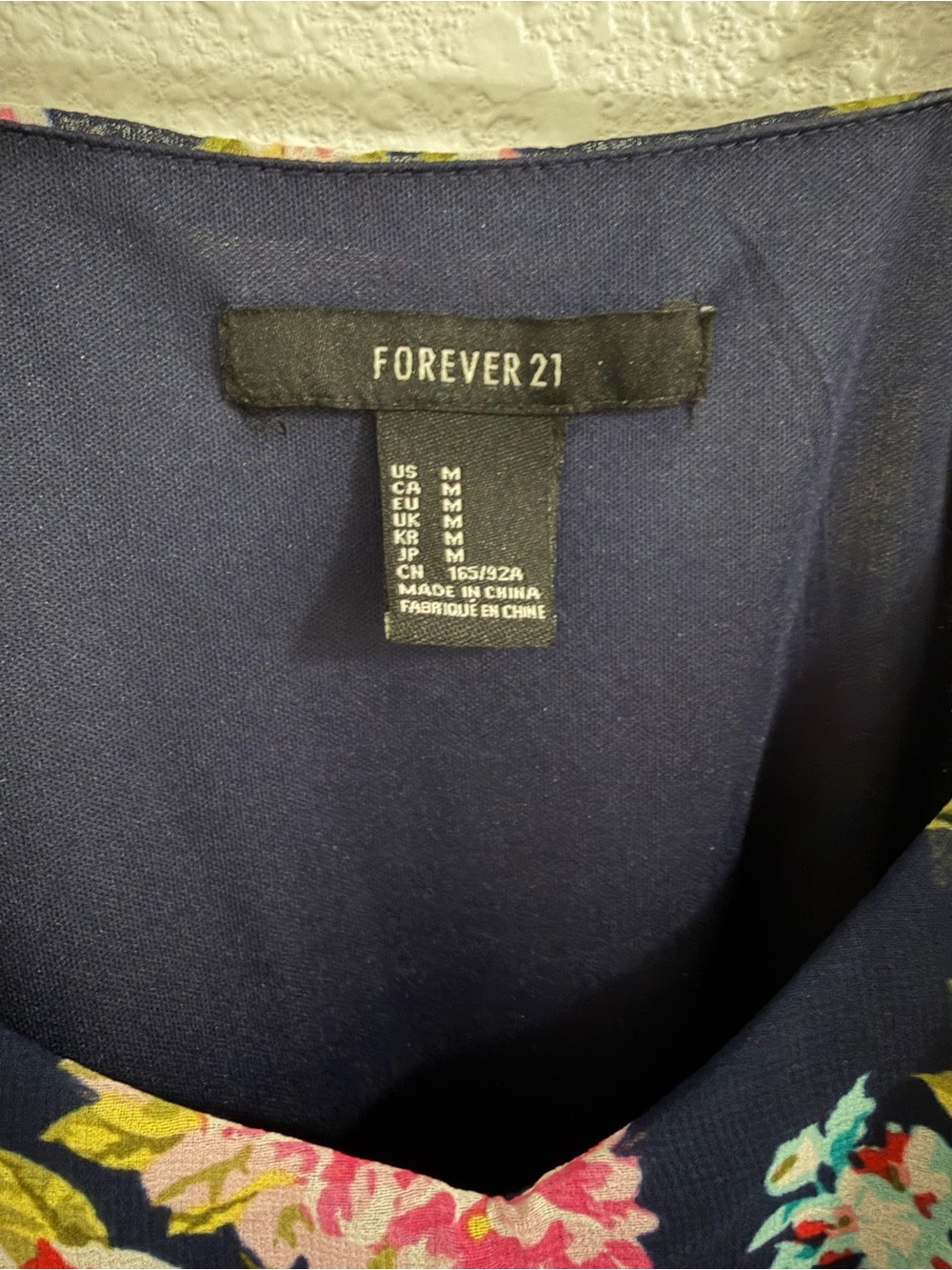 Forever 21 Navy Floral High-Low Dress with Pink and Green Blooms - Picture 3 of 4